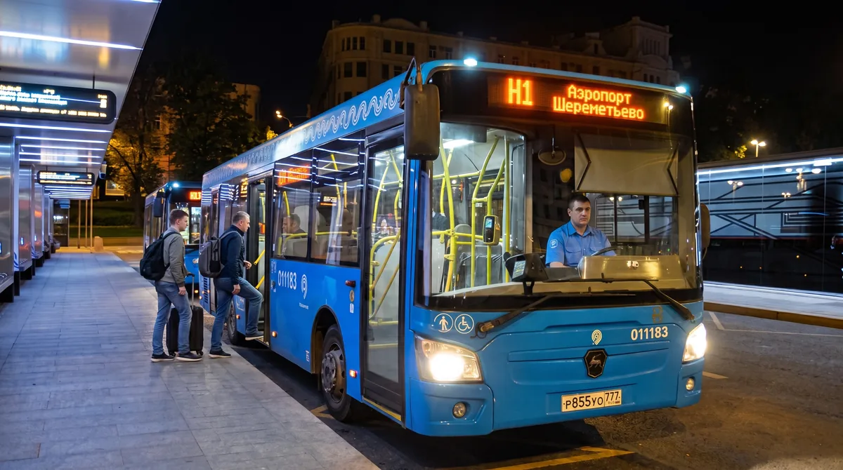 Ночной автобус H1 до Шереметьева