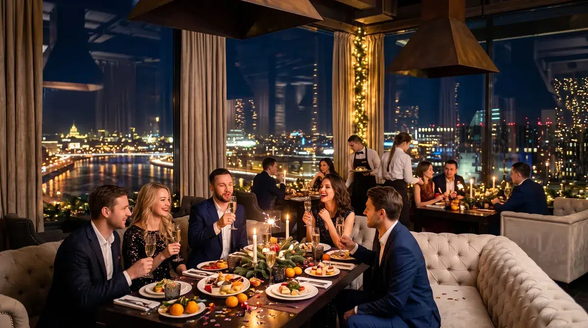 Новый год в панорамном лаунж-баре «МаксЛевел» в Palmira Business Club